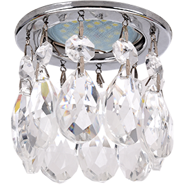 

Ecola MR16 CR1006 GU5.3 Glass с каплевидными хруст. на прямом подвесе