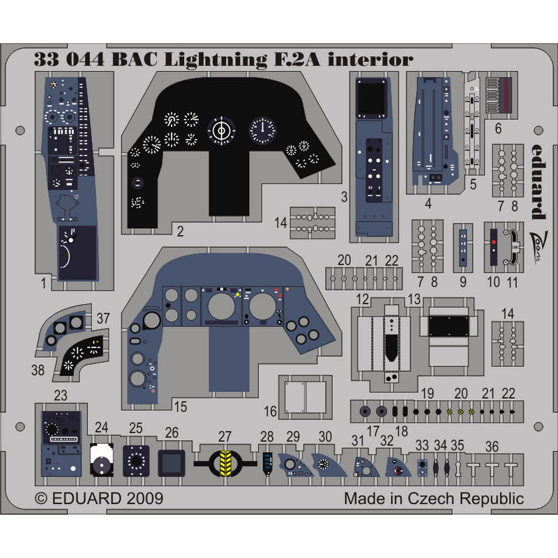 

33044 Eduard 1/32 Фототравление BAC Lightning F.2A interior S.A., Однотонный, 33044