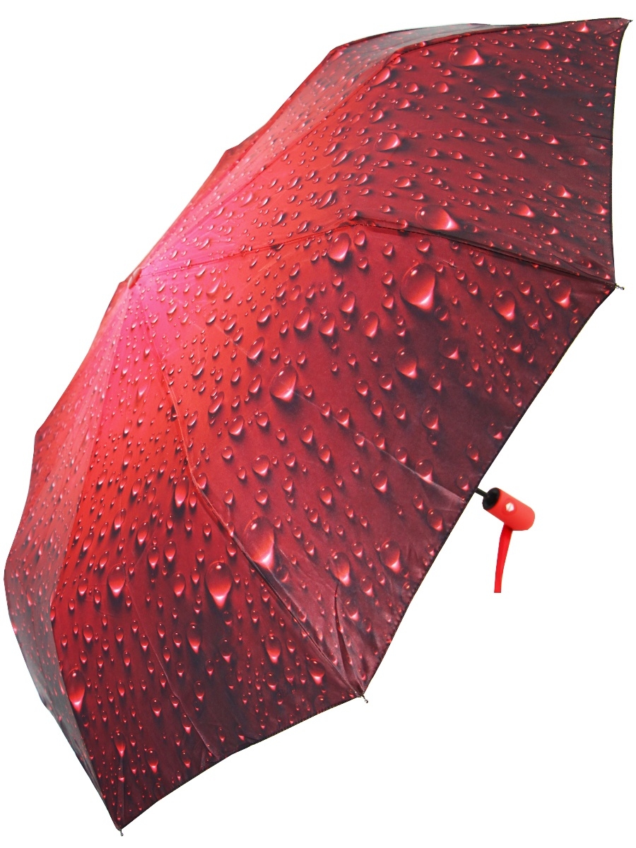 

Зонт складной женский автоматический RainBrella 183 красный, 183