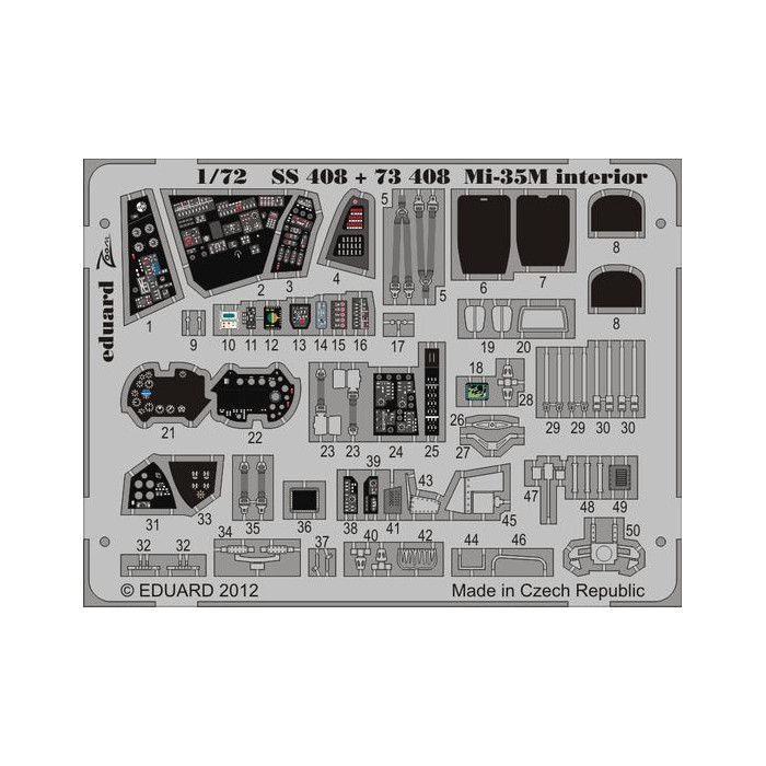 

73408 Eduard 1/72 Фототравление для AH-2 Sabre interior S.A., Однотонный, 73408