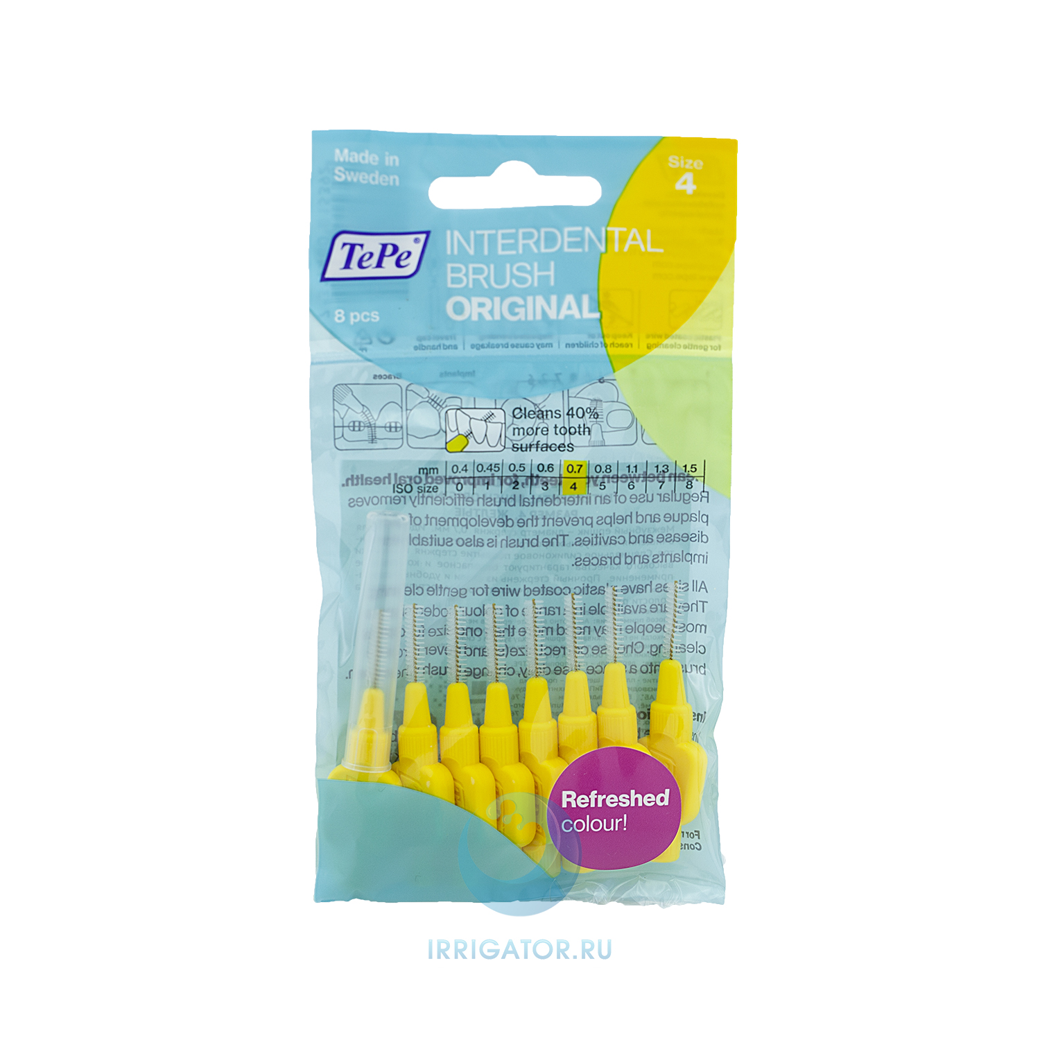 

Ершики TePe Interdental Brush Original 0.7 мм Yellow, 8 шт.