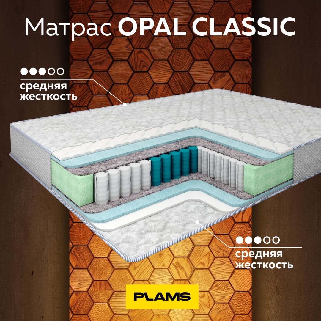 

Матрас пружинный Plams OPAL CLASSIC 80х190, Белый;серый, Opal Classic