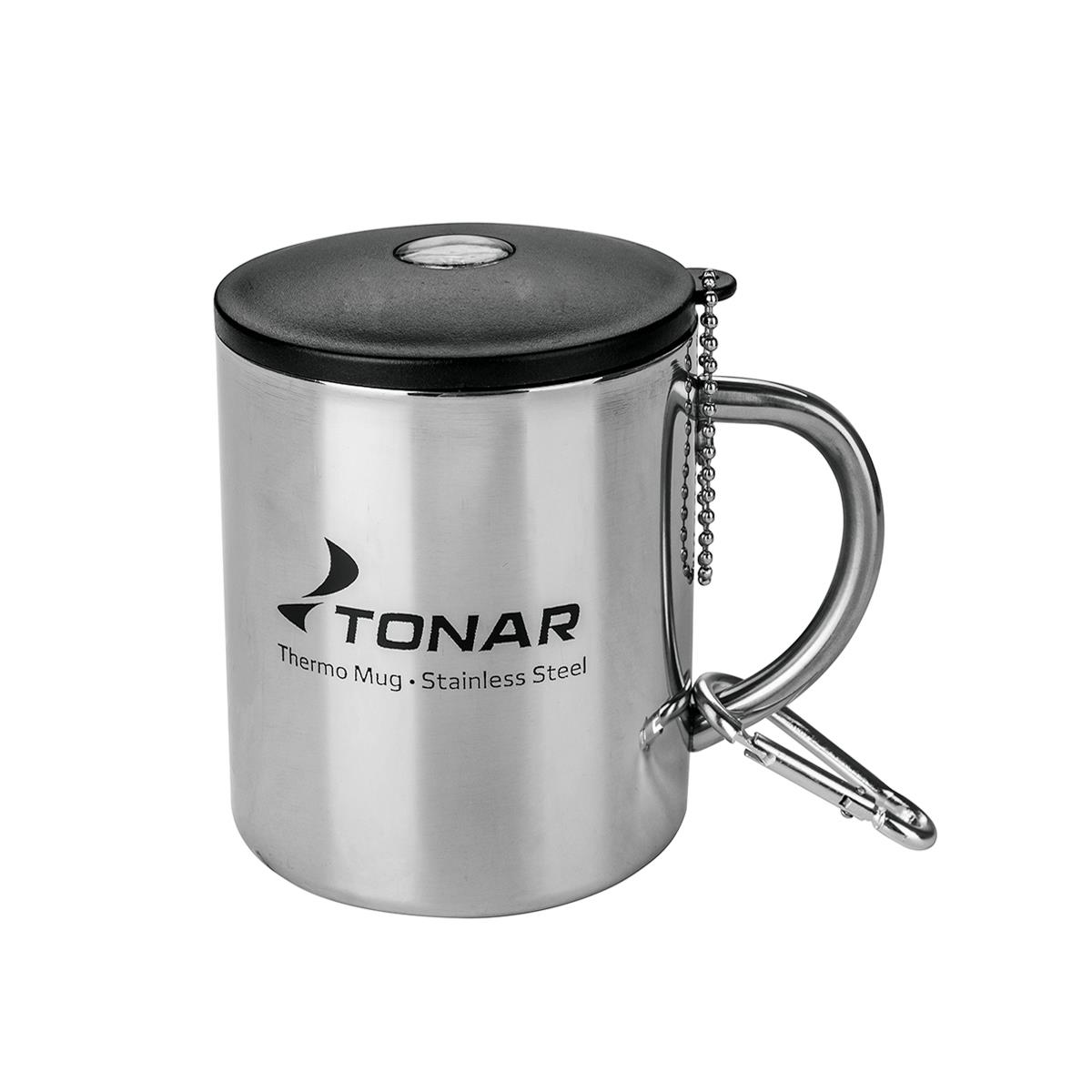 

Термокружка 350ML с пластиковой крышкой+карабин (T.TK-038-350) Тонар