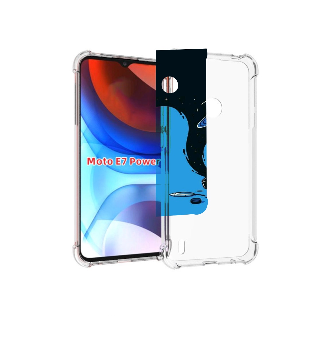 

Чехол MyPads космос из черной краски для Motorola Moto E7 Power, Прозрачный, Tocco
