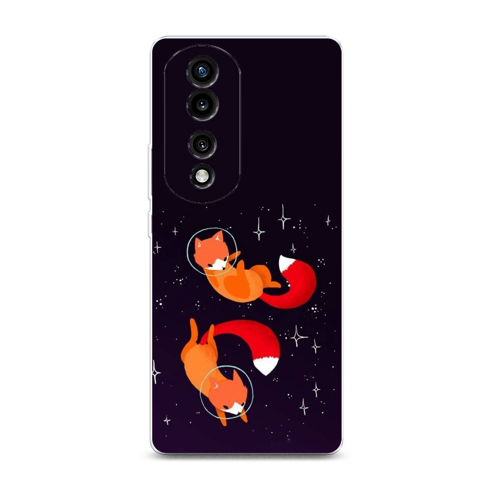 

Силиконовый чехол "Лисы космонавты" на Honor 70 Pro, 6108350-4