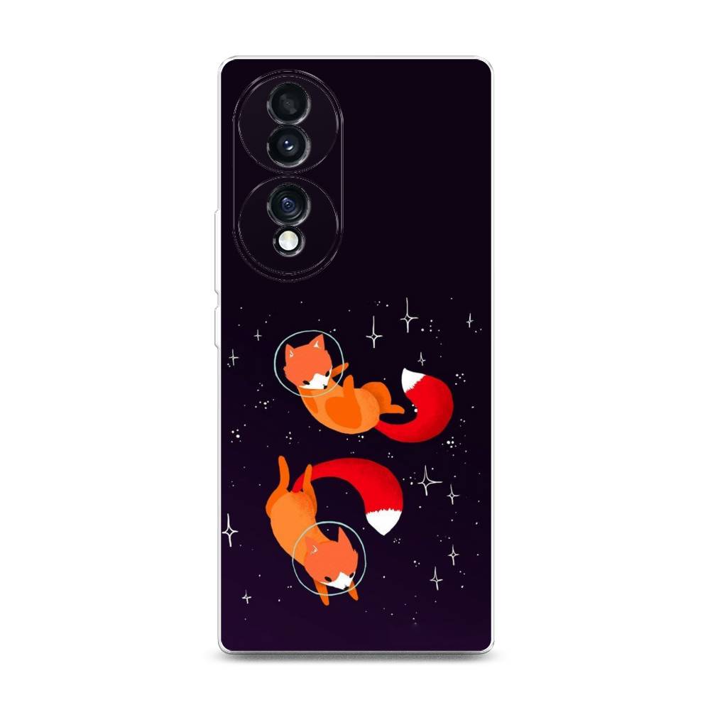 

Чехол Awog на Honor 70 "Лисы космонавты", Разноцветный, 6108250-4