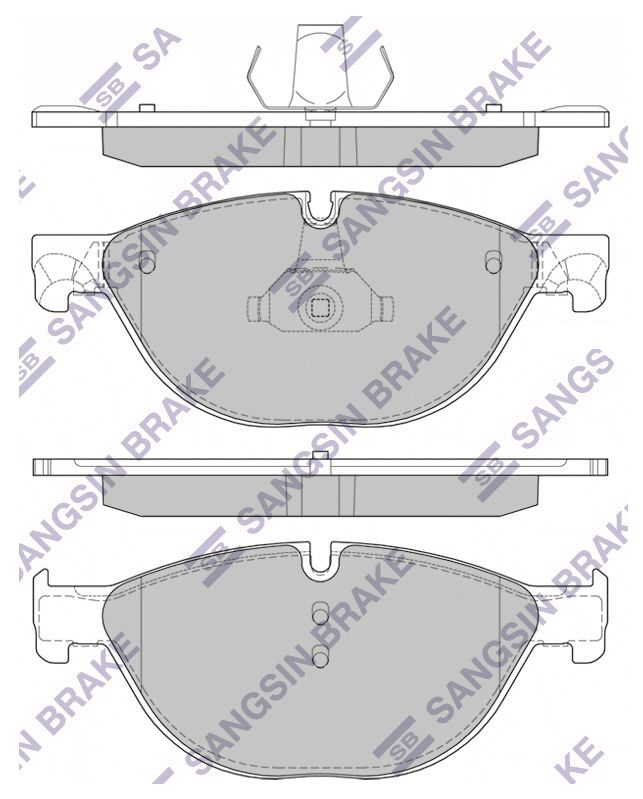 фото Колодки передние bmw 5 f10 2010-, 7 f01 08-15 sp2212 sangsin brake