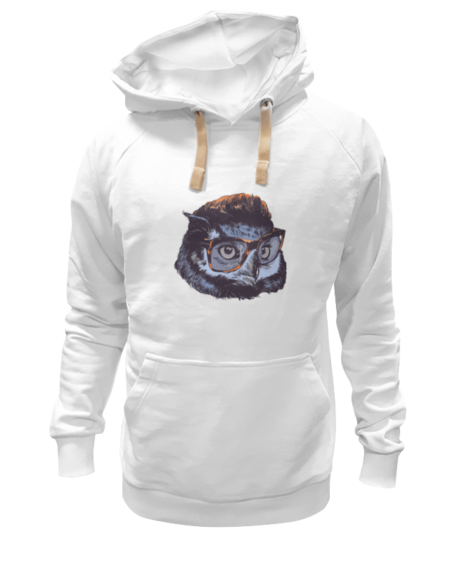 

Худи унисекс Printio Owl in glasses белое 3XL, Белый, Owl in glasses