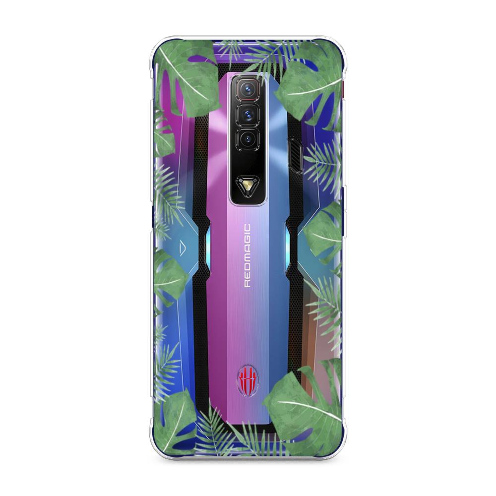 фото Силиконовый чехол "листья папоротника рамка" на zte nubia red magic 7 awog