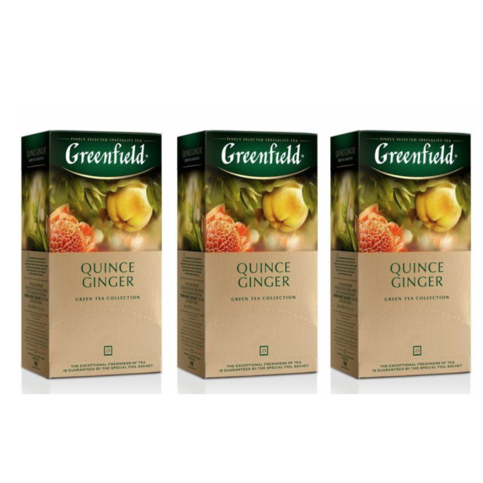 

Чай зеленый Greenfield Quince Ginger, 3 упаковки по 25 пакетиков