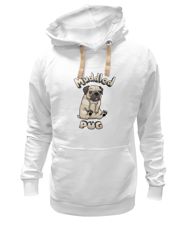 

Худи унисекс Printio Mudded pug белое 3XL, Белый, Mudded pug