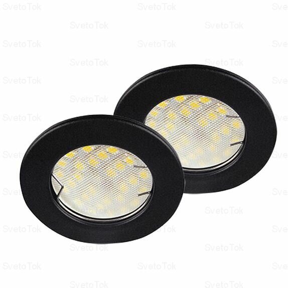 

Ecola Light MR16 DL90 GU5.3 Светильник встраиваемый плоский Черный 30x80 - 2pack