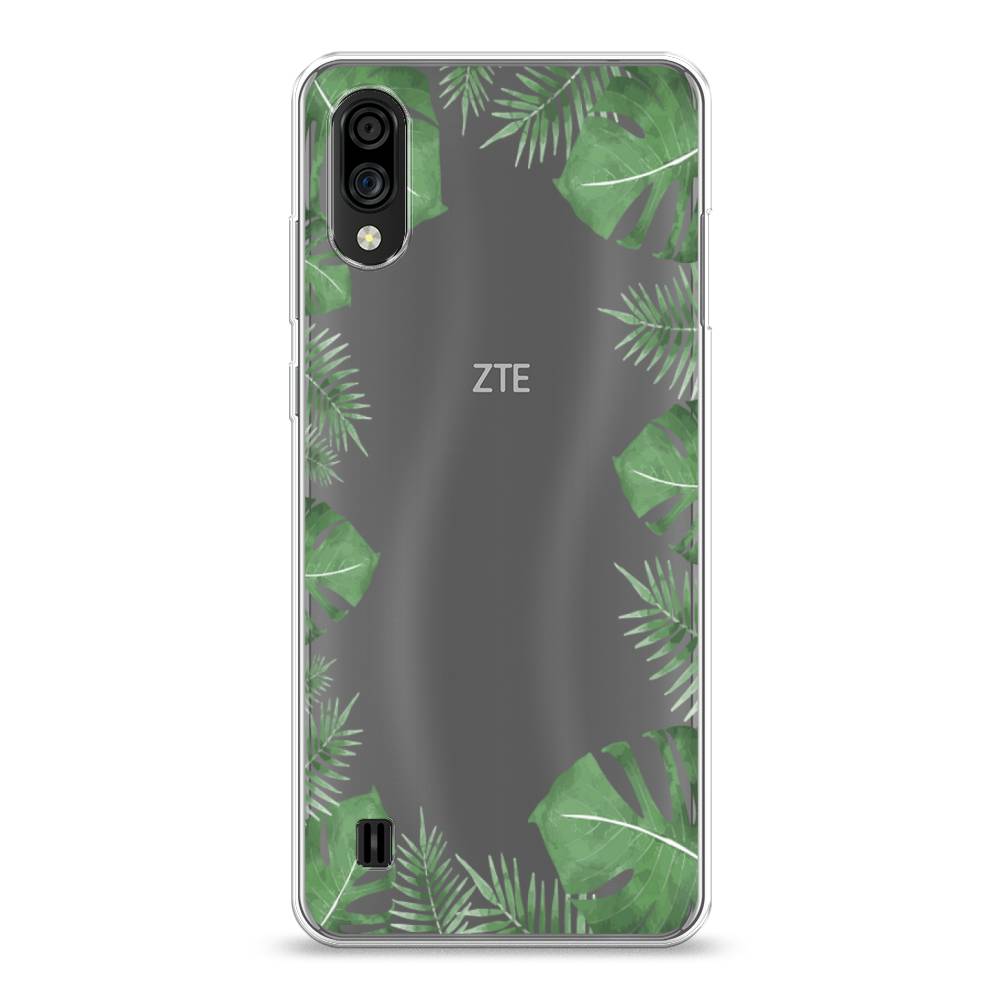 фото Силиконовый чехол "листья папоротника рамка" на zte blade a5 (2020) awog