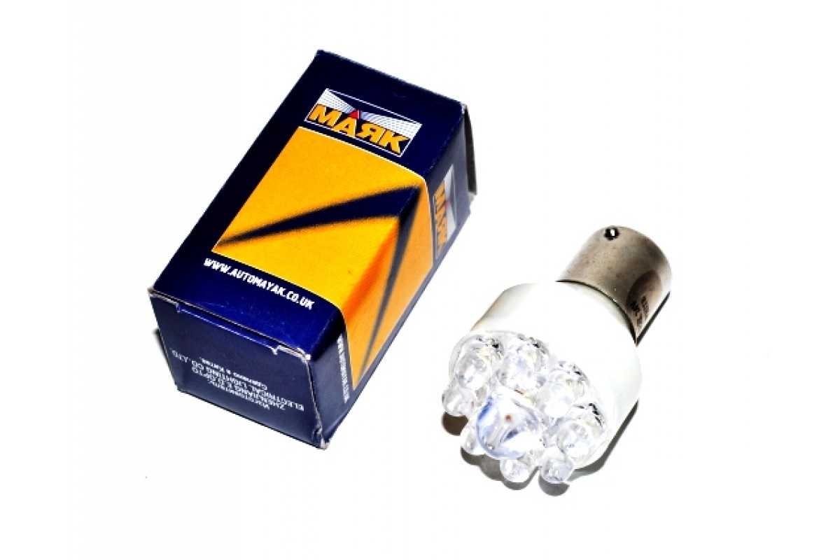 фото Светодиод маяк 12v t25 9led ba15s white (стоп, габарит) 4660007274345/4660007274345