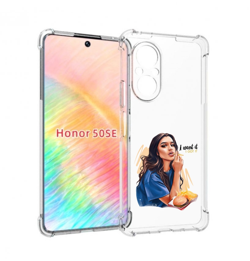 

Чехол бампер MyPads девушка-с-едой-и-сигаретой женский для Honor, Прозрачный, Tocco