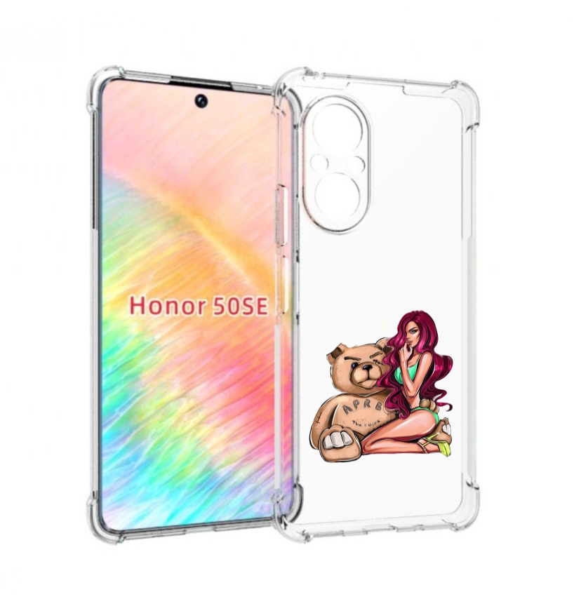 

Чехол бампер MyPads девушка-с-большим-плюшевым-мишкой для Honor, Прозрачный, Tocco