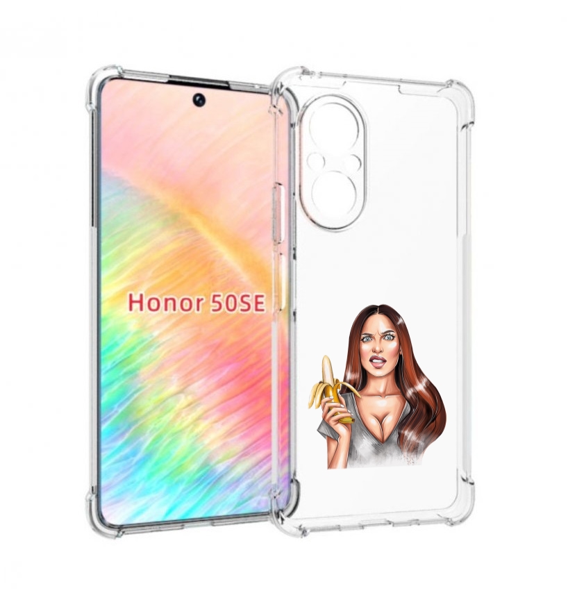 

Чехол бампер MyPads девушка-с-бананом для Honor 50 SE противоуда, Прозрачный, Tocco