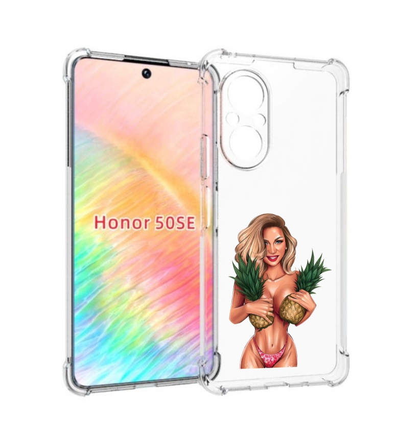

Чехол бампер MyPads девушка-с-ананасами женский для Honor 50 SE, Прозрачный, Tocco
