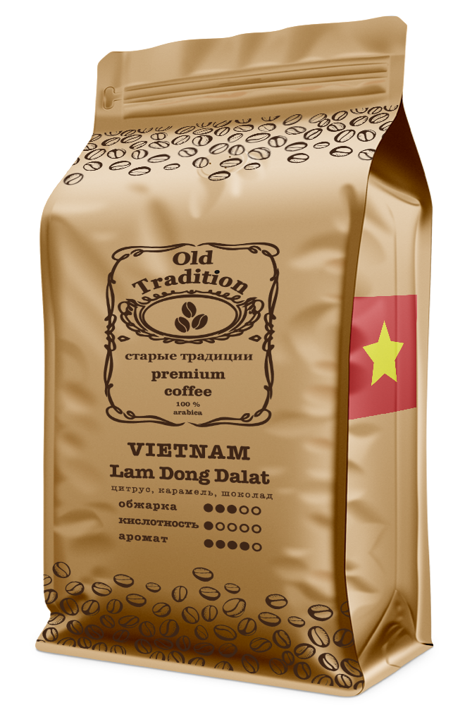 Кофе молотый Old Tradition Вьетнам Ламдонг Далат 100% Арабика, 250 г