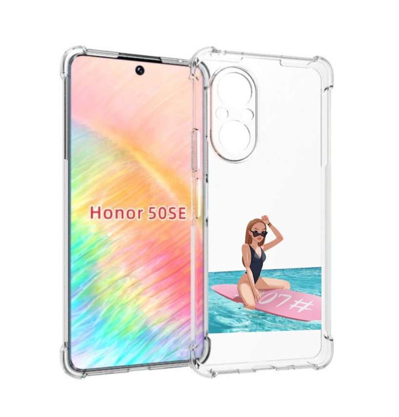 

Чехол бампер MyPads девушка-на-серфе женский для Honor 50 SE про, Прозрачный, Tocco