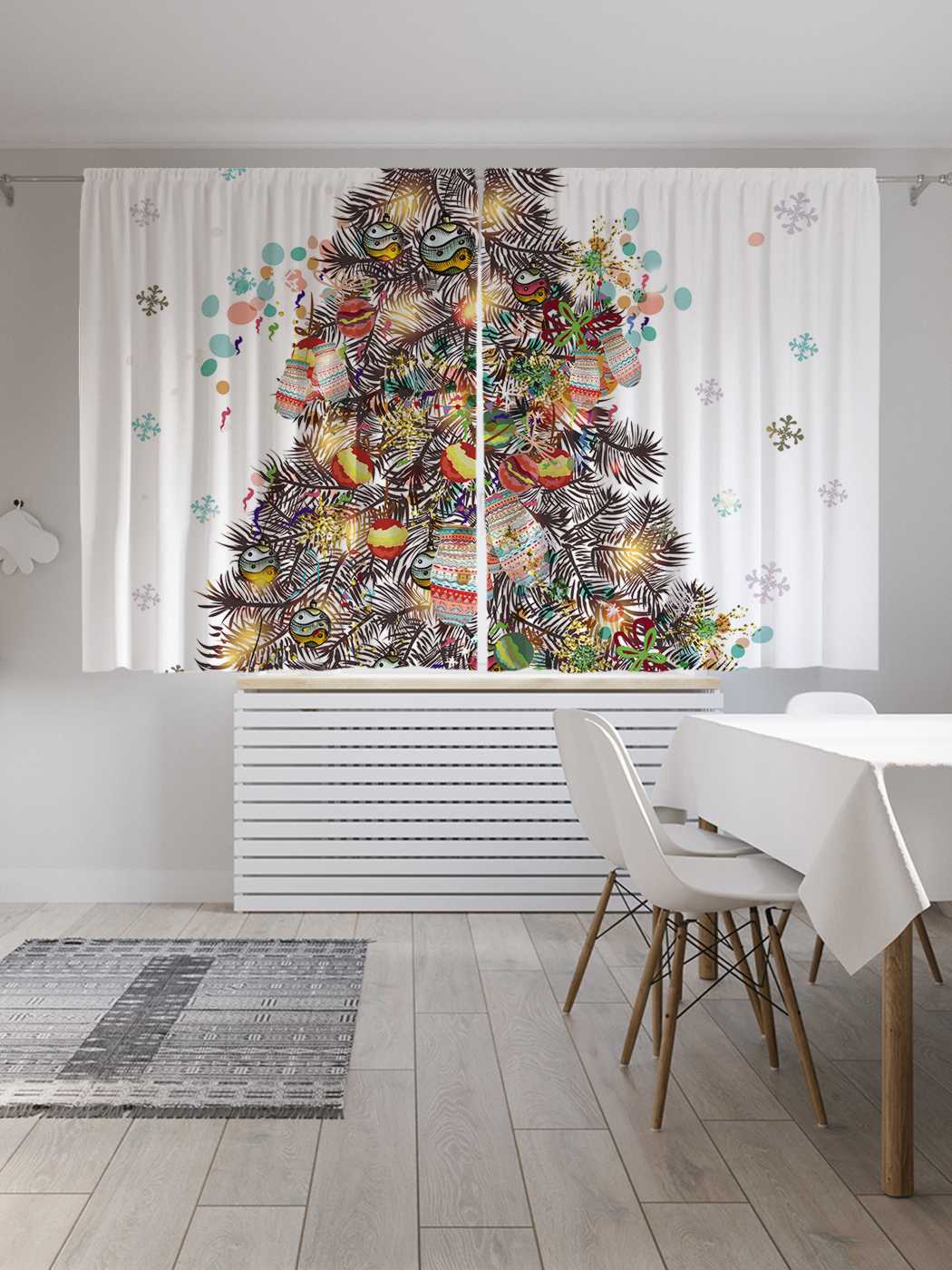 

Классические шторы JoyArty "Место для подарков", серия Oxford DeLux, 2 полотна 145x180 см, Место для подарков