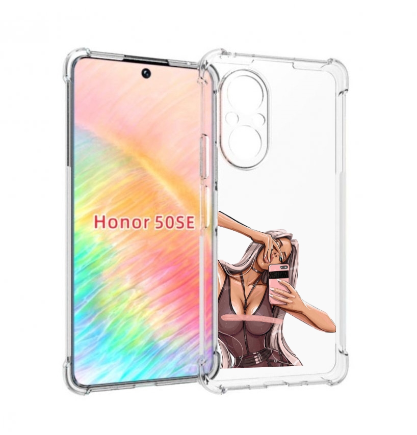 

Чехол бампер MyPads девушка-в-прозрачной-одежде для Honor 50 SE, Прозрачный, Tocco