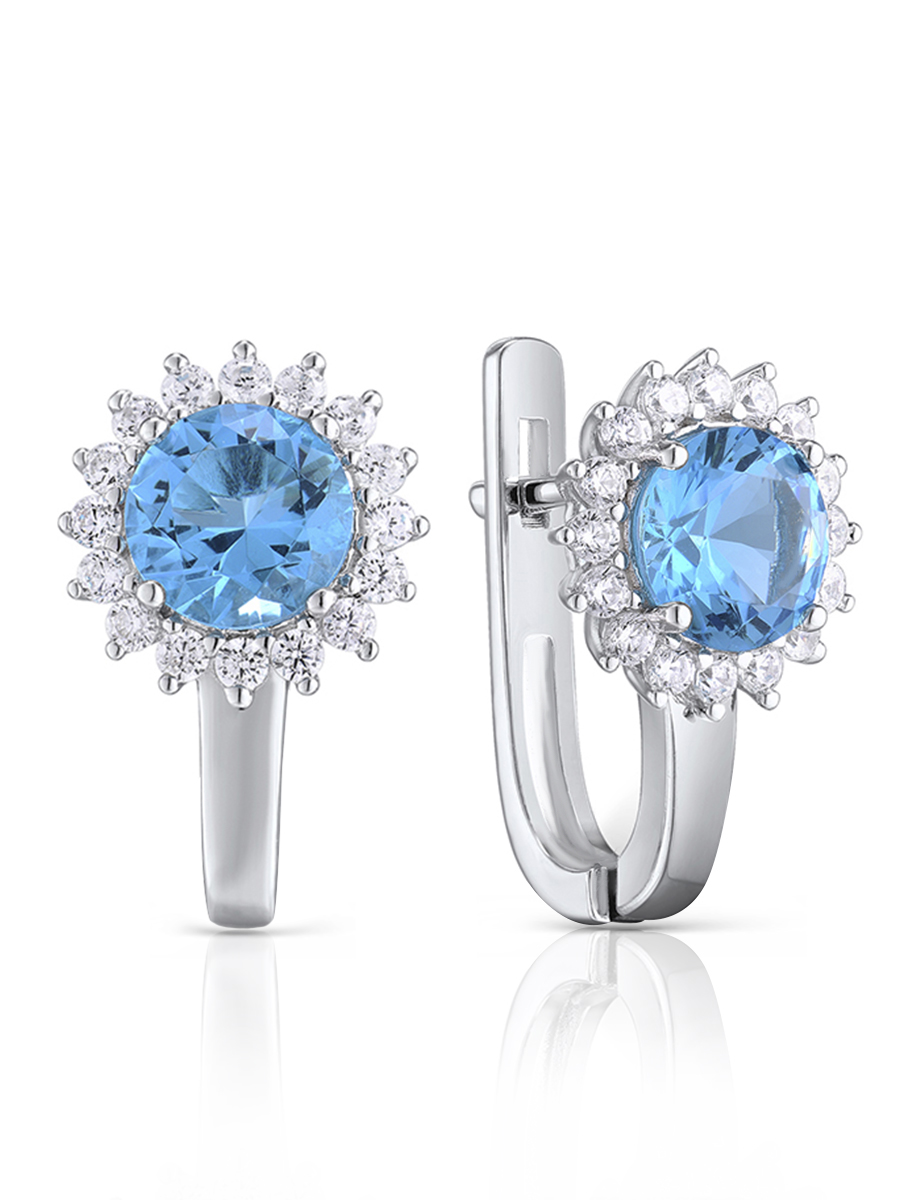 

Серьги из серебра VALTERA 87698, циркон/топаз искусственный, 087698