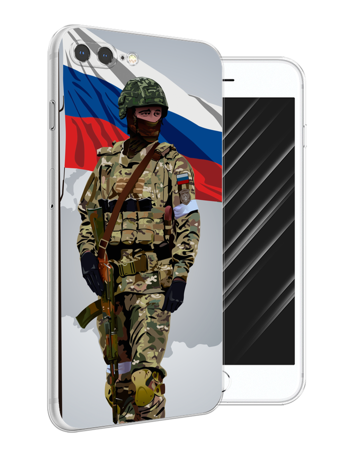 

Чехол Awog на Apple iPhone 7 Plus/8 Plus "Солдат с флагом", Белый;синий;красный;зеленый, 10950-1