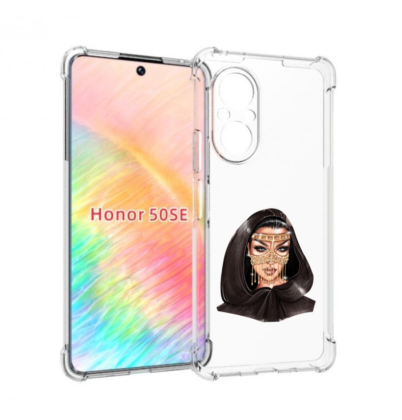 

Чехол бампер MyPads девушка-в-золотой-маске для Honor 50 SE прот, Прозрачный, Tocco
