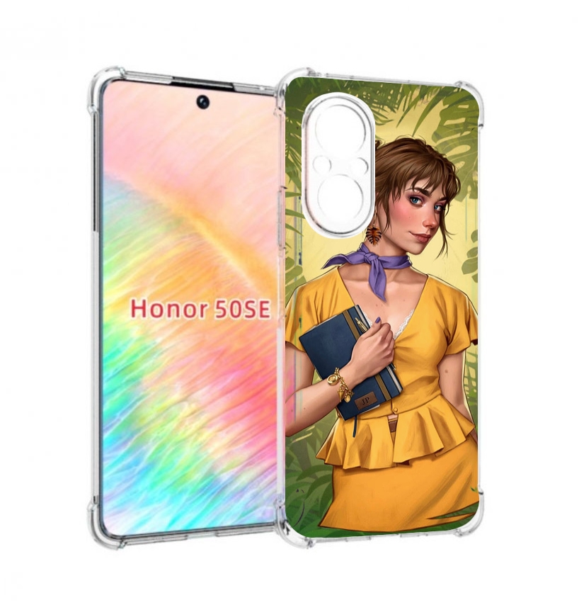 

Чехол бампер MyPads девушка-в-зелени женский для Honor 50 SE про, Прозрачный, Tocco