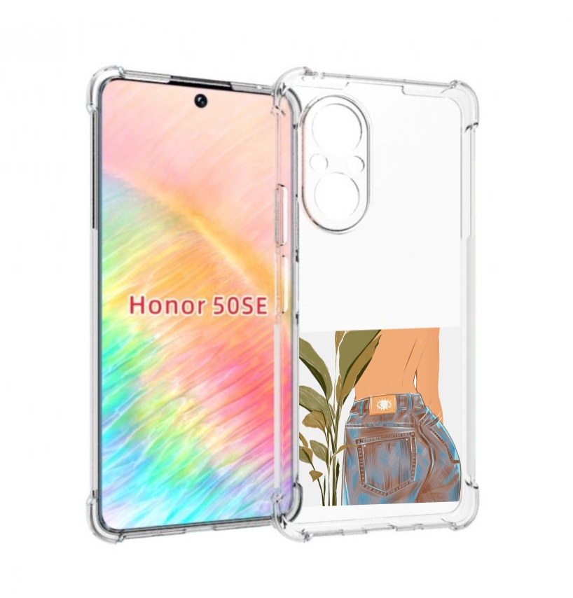 

Чехол бампер MyPads девушка-в-джинсах для Honor 50 SE противоуда, Прозрачный, Tocco