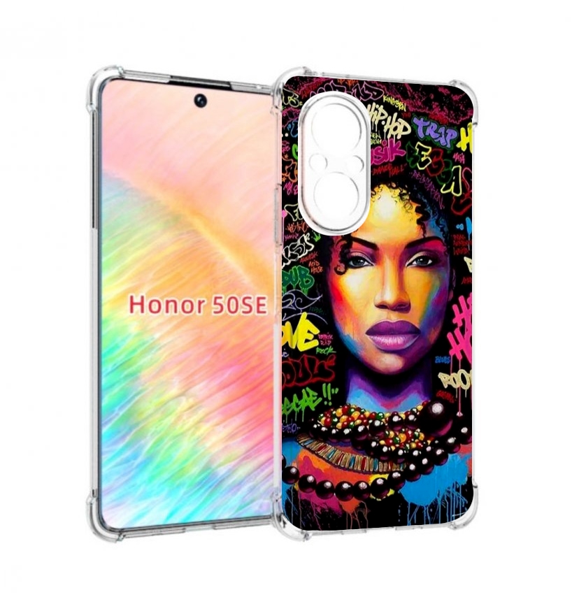 

Чехол бампер MyPads девушка-в-граффити женский для Honor 50 SE п, Прозрачный, Tocco