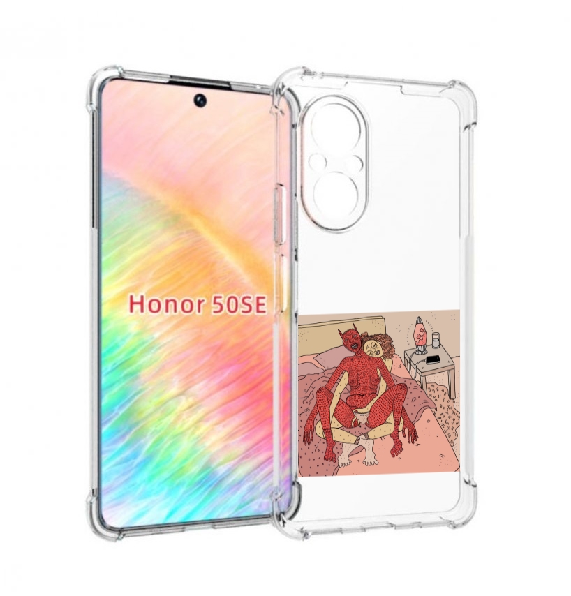Чехол бампер MyPads девушка-без-кожи для Honor 50 SE противоударный