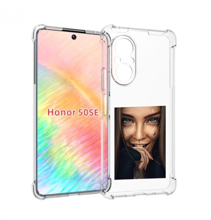 

Чехол бампер MyPads девушка улыбается женский для Honor 50 SE пр, Прозрачный, Tocco