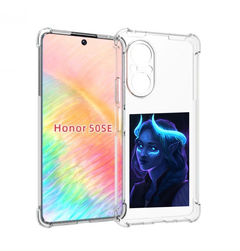 

Чехол бампер MyPads девушка синяя ледяная женский для Honor 50 S, Прозрачный, Tocco