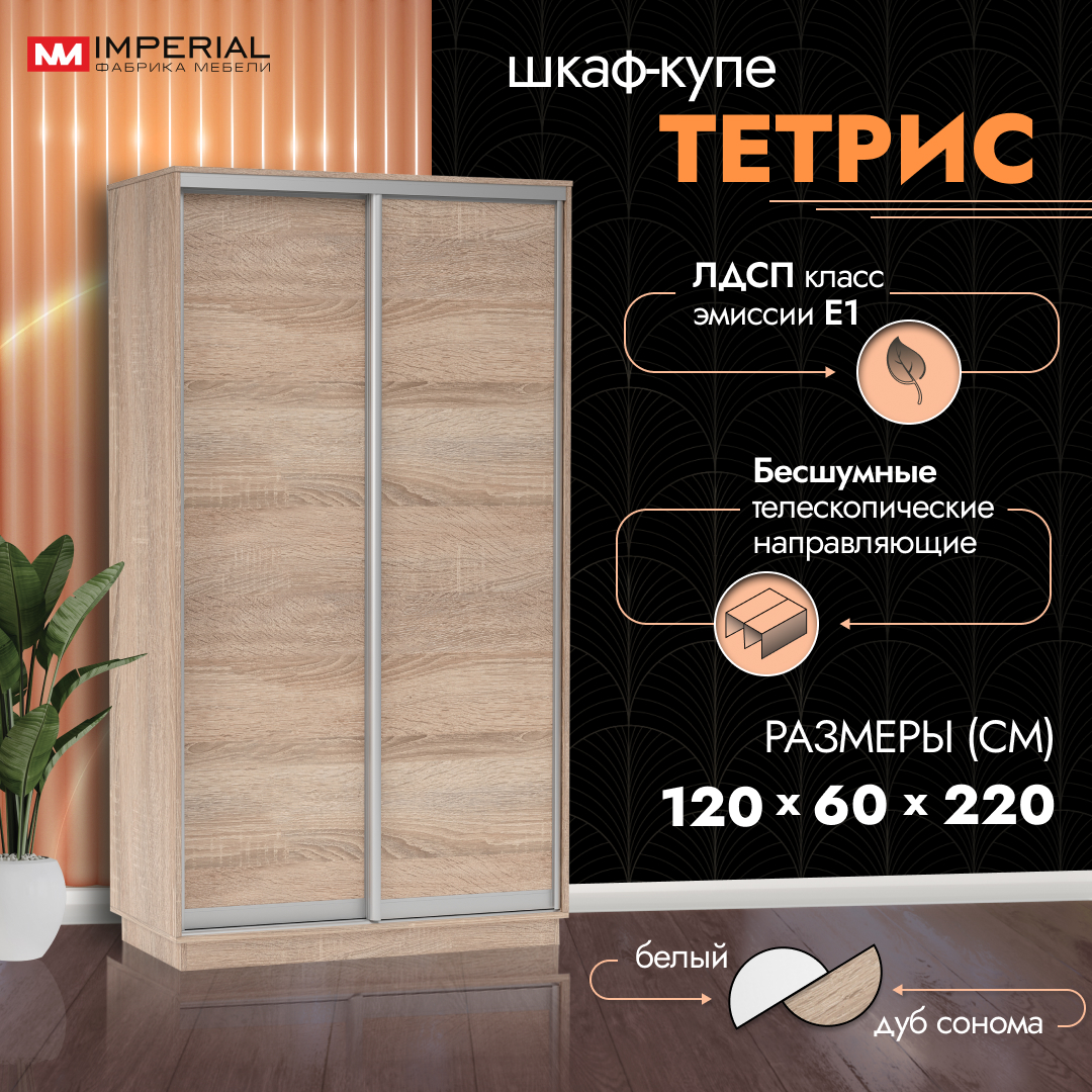 Шкаф-купе Империал Тетрис 120х60х220 Сонома