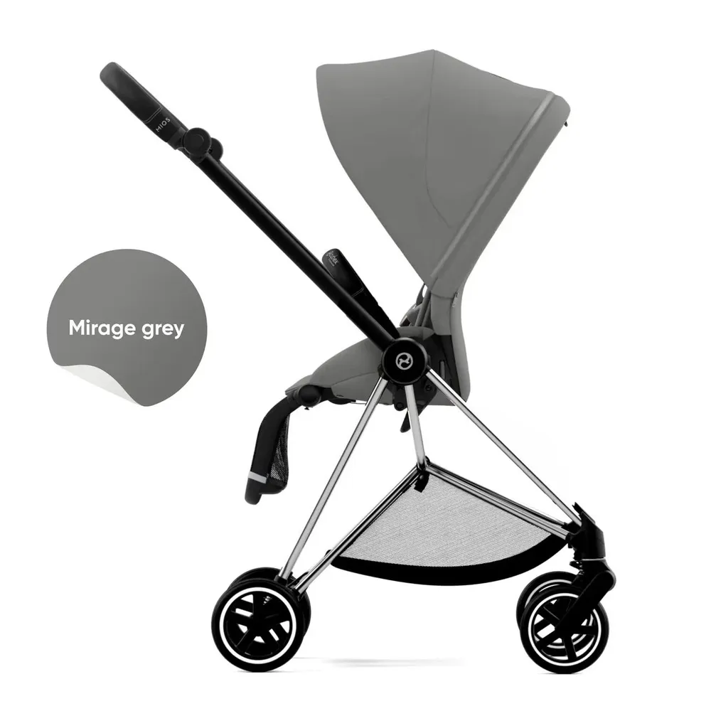 

Cybex Mios III Прогулочная коляска, шасси Chrome Ручка черная Текстиль Mirage grey, Cy-Mios3