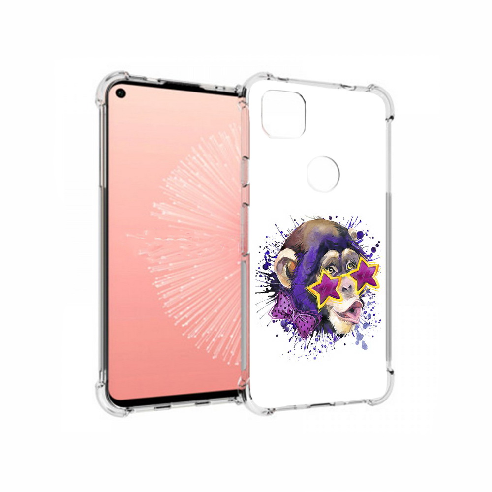 

Чехол MyPads Tocco для Google Pixel 4A обезьяна в очках, Прозрачный, Tocco