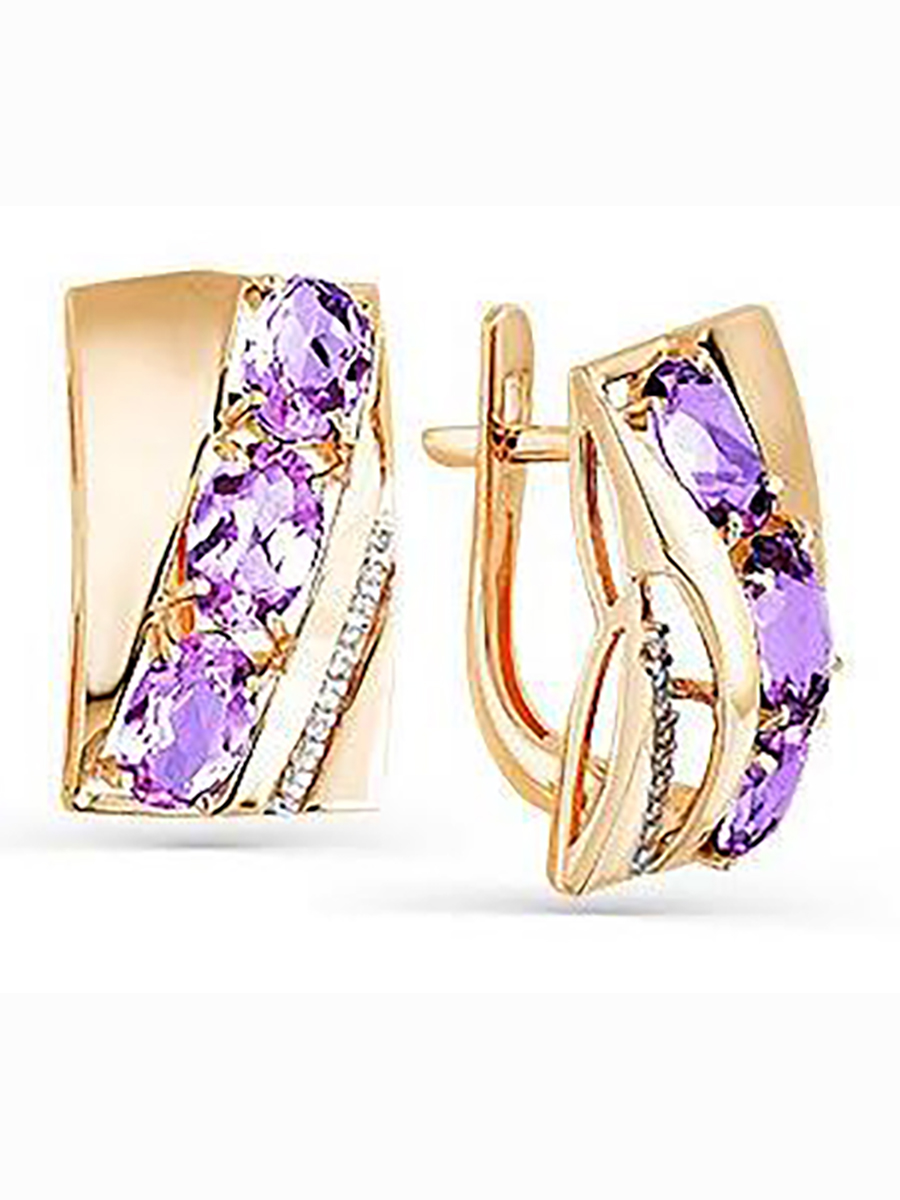 

Серьги из красного золота с аметистами и фианитами Master Brilliant 02-2-850-0201-011, 02-2-850-0201-011