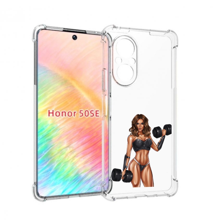 

Чехол бампер MyPads девушка с гантелями спорт женский для Honor, Прозрачный, Tocco