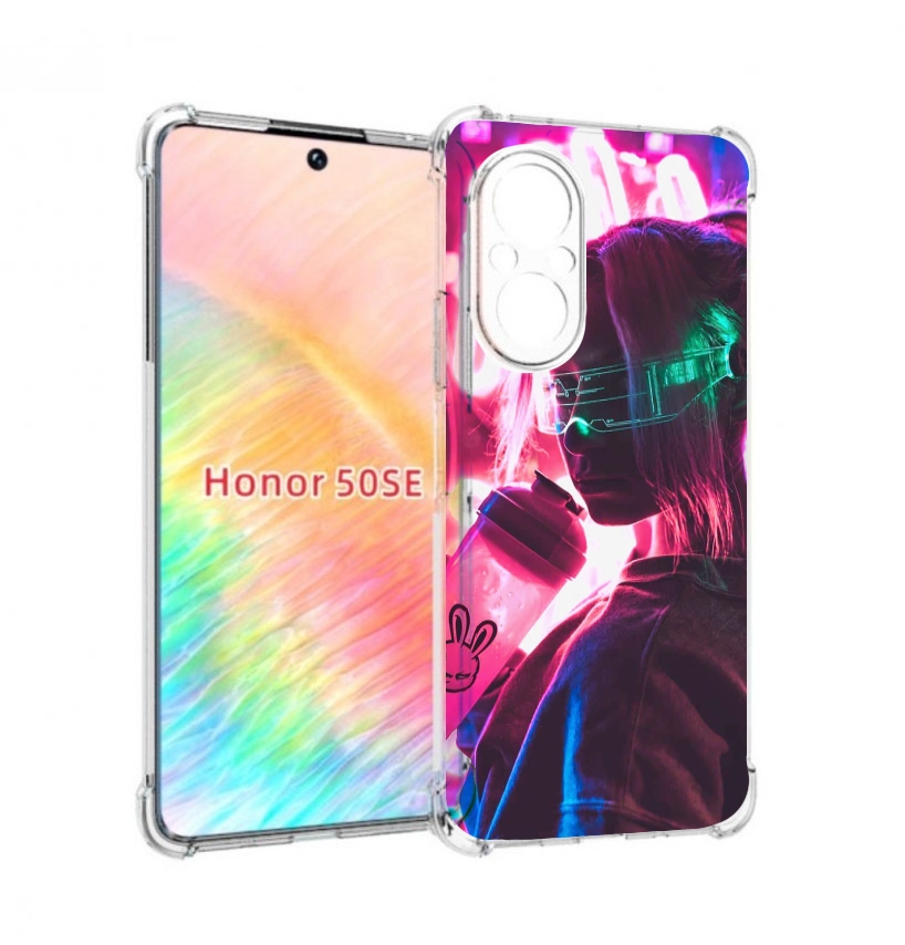 

Чехол бампер MyPads девушка неоновый фон женский для Honor 50 SE, Прозрачный, Tocco