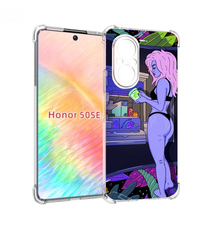 

Чехол бампер MyPads девушка любит покушать женский для Honor 50, Прозрачный, Tocco