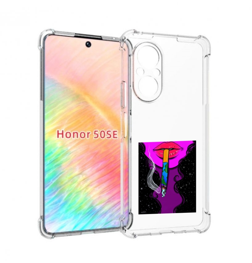 

Чехол бампер MyPads девушка курит землю женский для Honor 50 SE, Прозрачный, Tocco