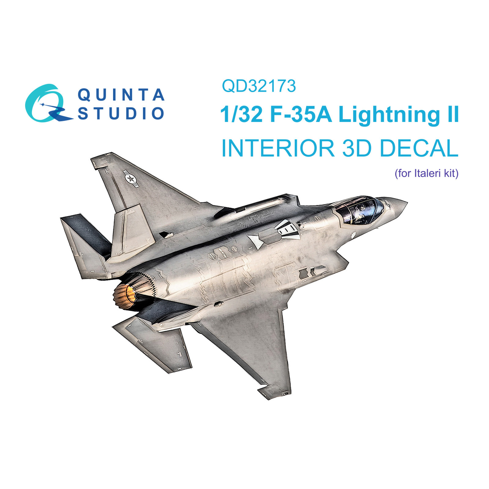 

3D Декаль Quinta Studio 1/32 интерьера кабины F-35A Italeri QD32173, Цветной