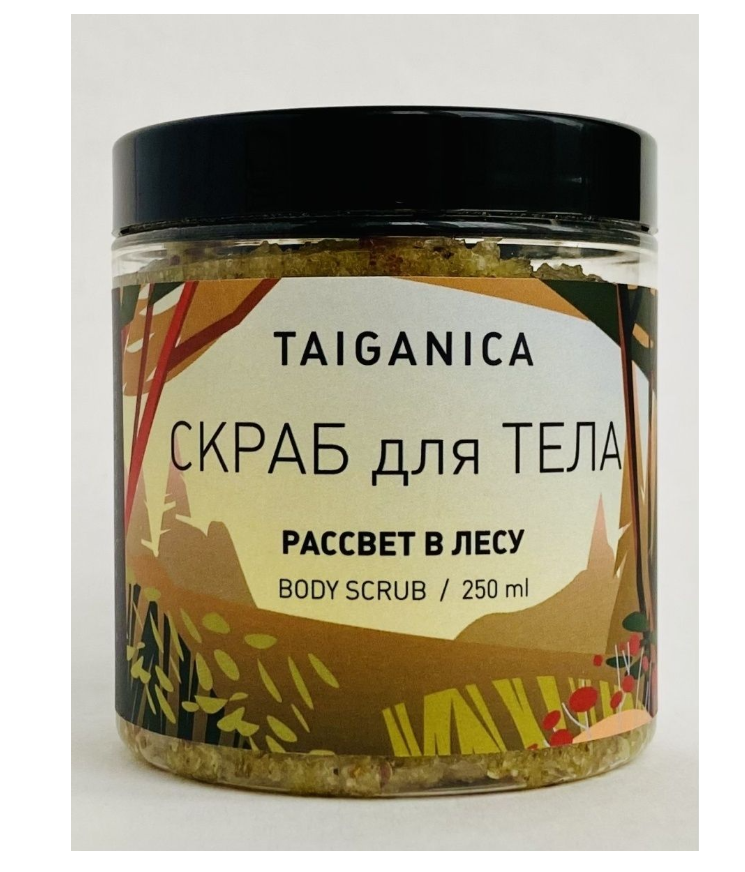 фото Скраб для тела рассвет в лесу / тм taiganica