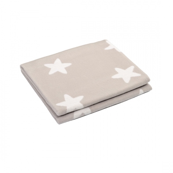 Купить Одеяло Ермолино байковое Жаккард 100х140 см., 100% хлопок, звёздочки, цвет светло-серый,