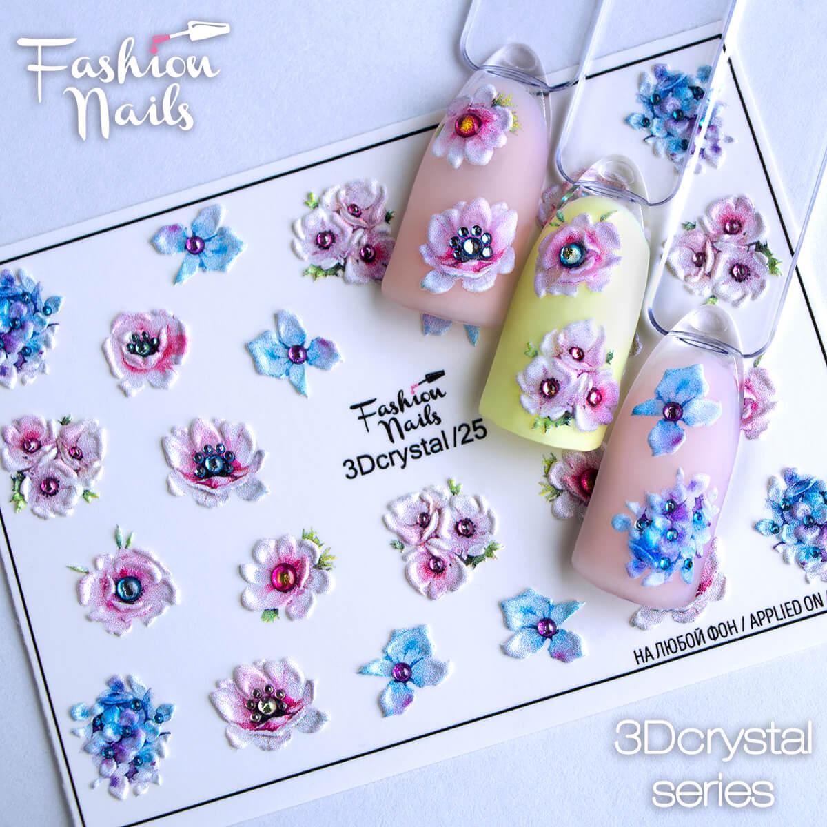 Слайдер дизайн 3D со стразами Fashion Nails CR25