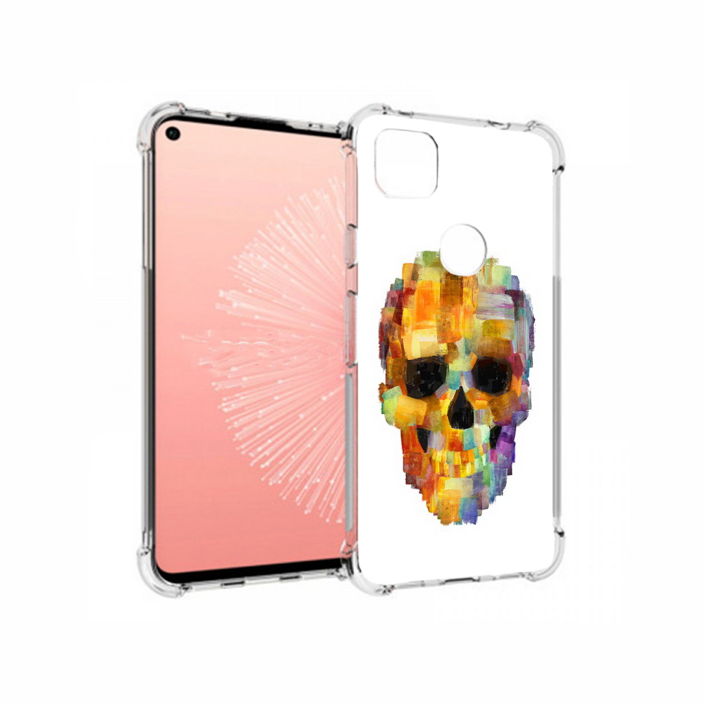 

Чехол MyPads Tocco для Google Pixel 4A нарисованный череп, Прозрачный, Tocco