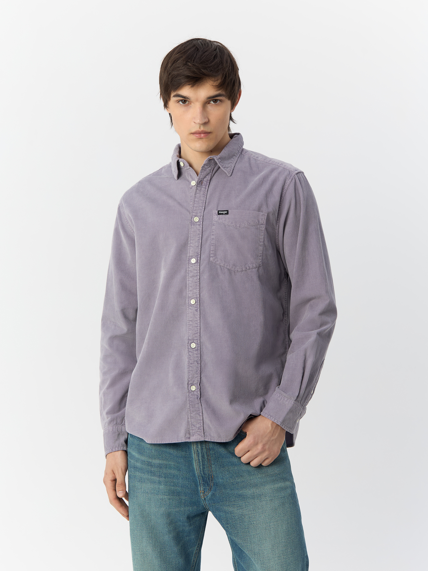 

Рубашка мужская Wrangler 112322653 фиолетовая L, Фиолетовый, 112322653