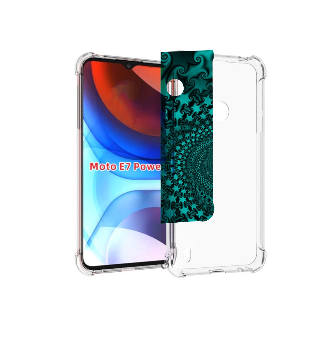 

Чехол MyPads зеленый-гипноз для Motorola Moto E7 Power, Прозрачный, Tocco